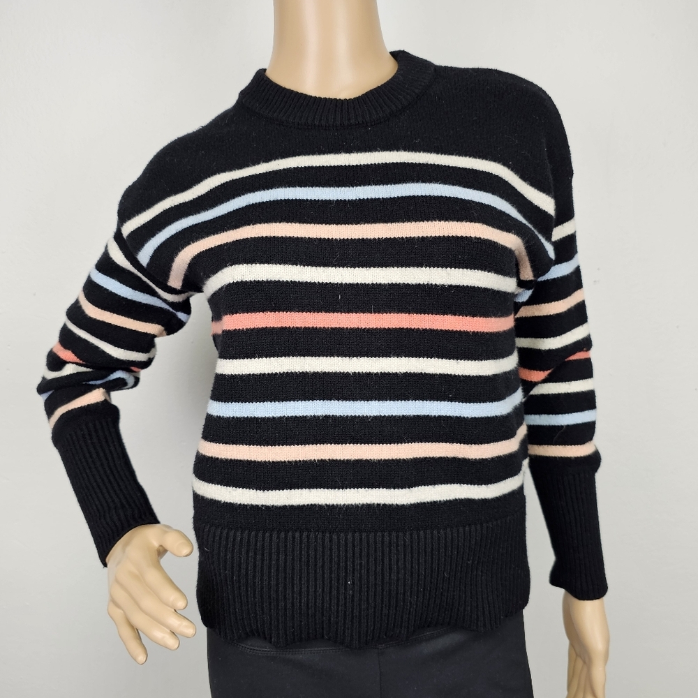 Philosophy Pullover Sweater Multicolor  Striped  Sz M Rainbow Retro Academia Y2K